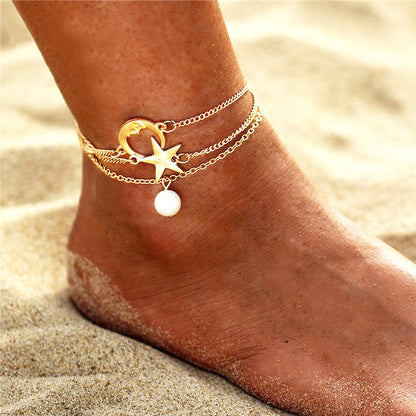 Gleaminggems™ Simple Three-layer 3 Ankle Chain