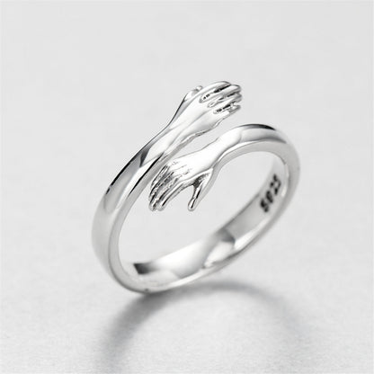 Gleaminggems™  925 Sterling Silver Hug Ring