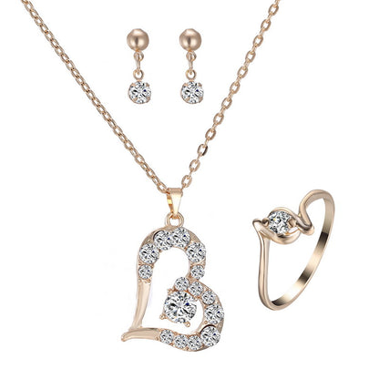 Gleaminggems™ Heart Pendant Jewellery Set