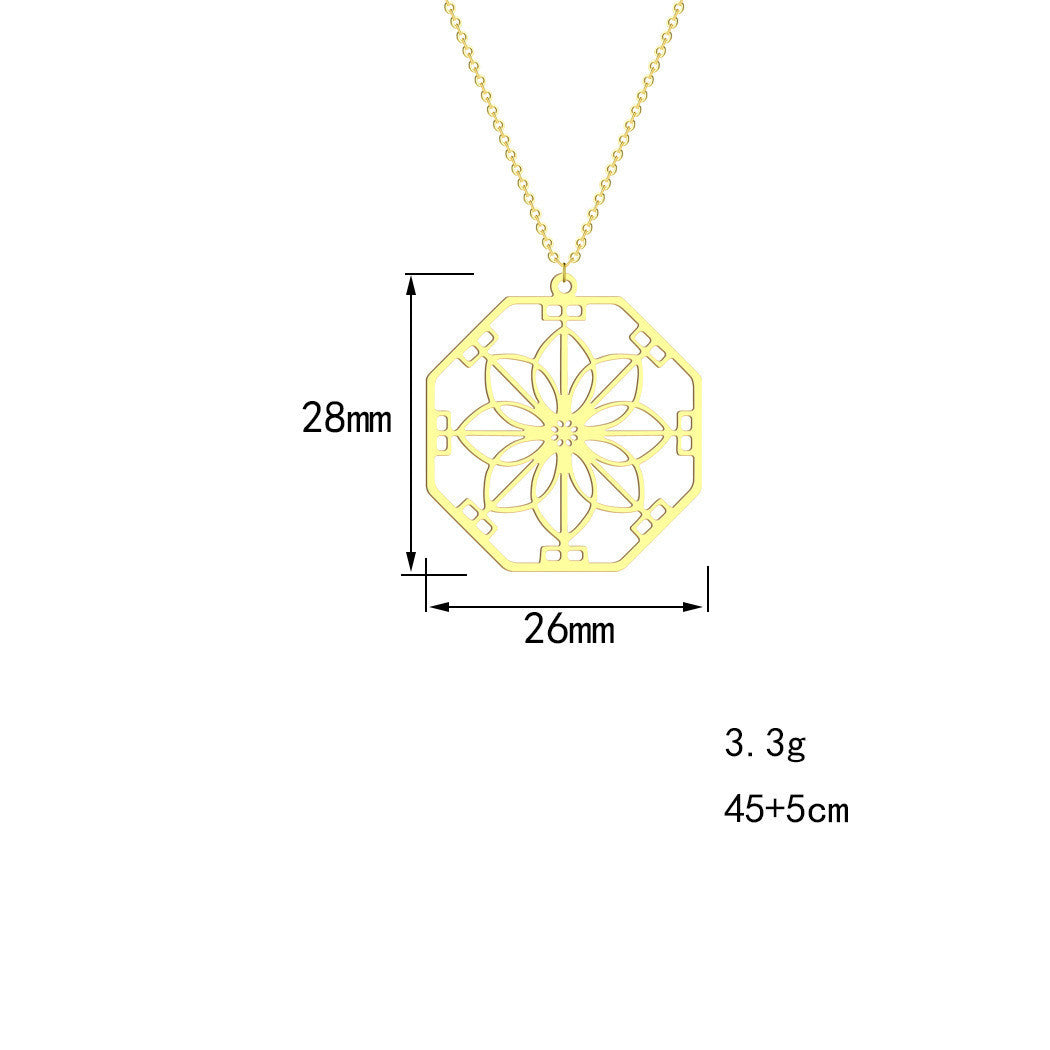 Gleaminggems™    Mandala Flower Pendant Necklace