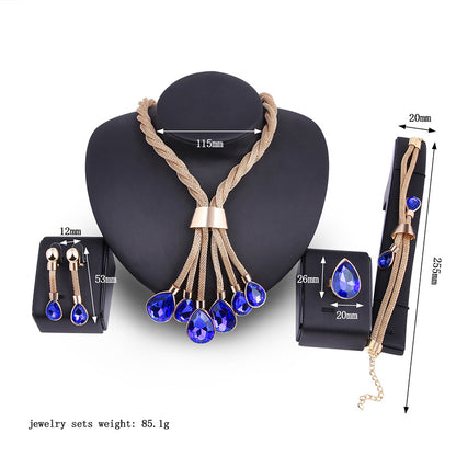 Gleaminggems™ 4 piece gilded jewellery set