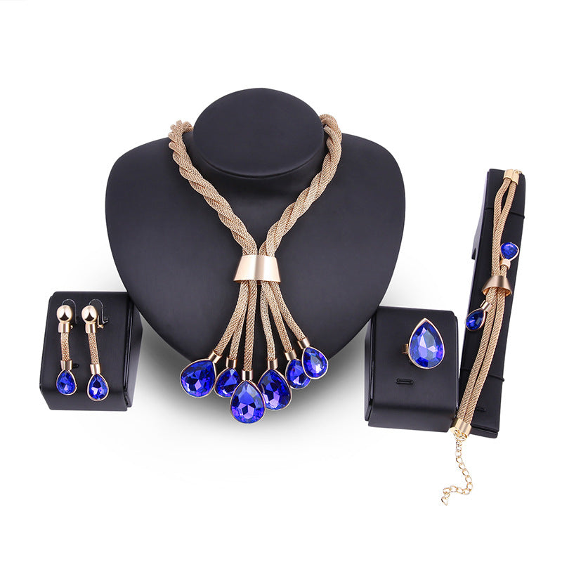 Gleaminggems™ 4 piece gilded jewellery set